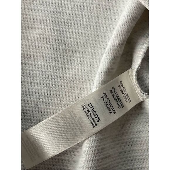 Chico’s Easywear Textured Open Front 3/4 Sleeve Jacket Size Medium (2) - Picture 3 of 6